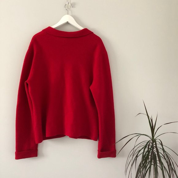 Anthropologie Moth Sandy Sweater Jacket M Red - Picture 8 of 11